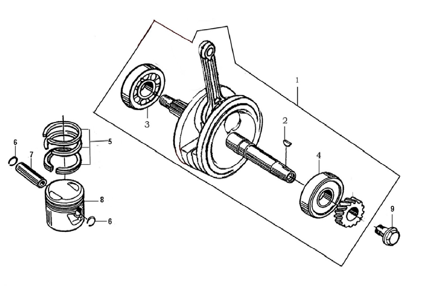 7 - Vilebrequin et piston                                                                                                       